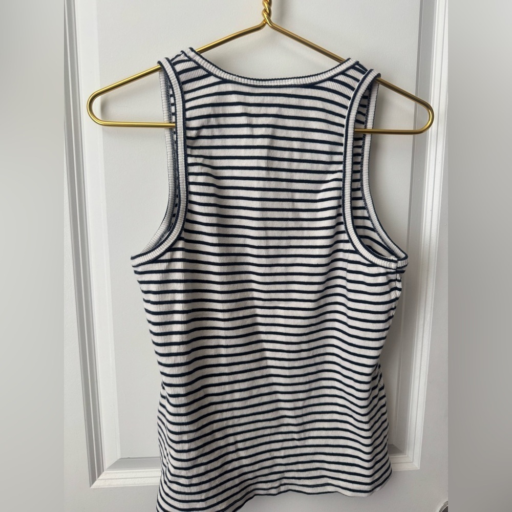 Anthropologie Maeve Stripped Ribbed Tank Top - Picture 7 of 7